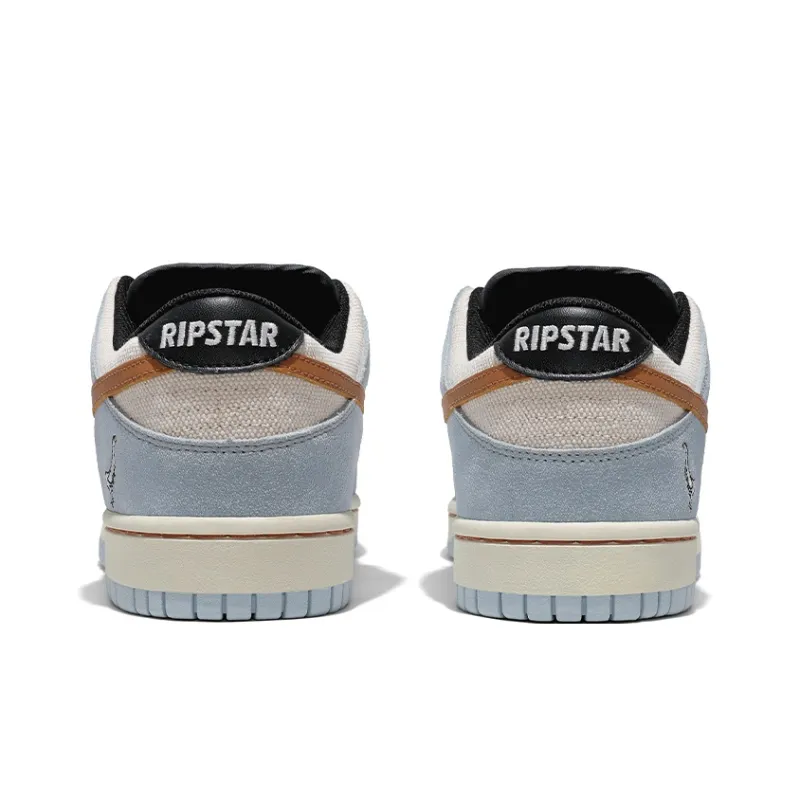 RIPSTAR SKBD Low Maxes-Ranch Anti-Slip Wear-Resistant Low-Top Skateboard Shoes Unisex Blue Beige-3