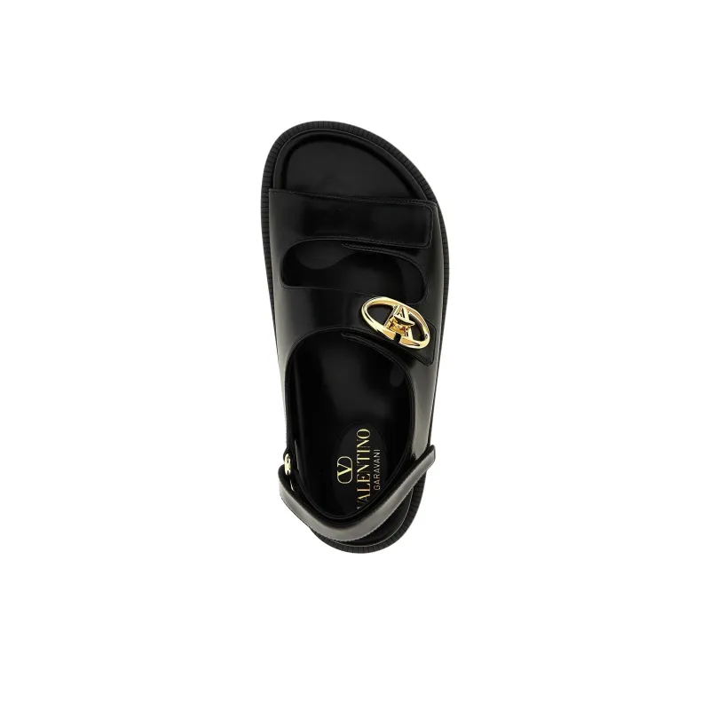 Valentino Logo Plaque Open Toe Sandals Women's-4