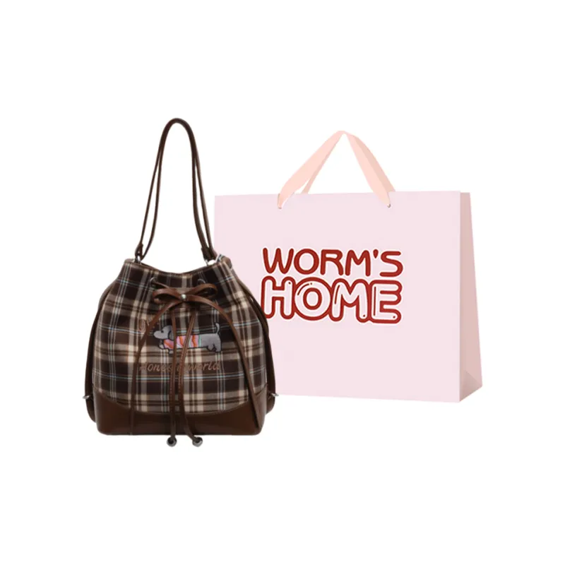Worm's Home PU One Shoulder Crossbody Backpack Women's Multicolor-4