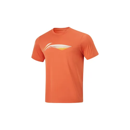 LiNing Fitness Series T Shirt Men Ochre Orange