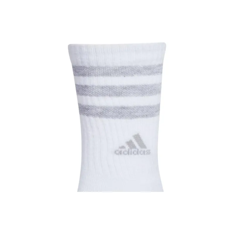 Adidas CUSHIONED 3-STRIPES CREW SOCKS 3-PACK Mid-Calf Socks Women's 3 Pack White-1