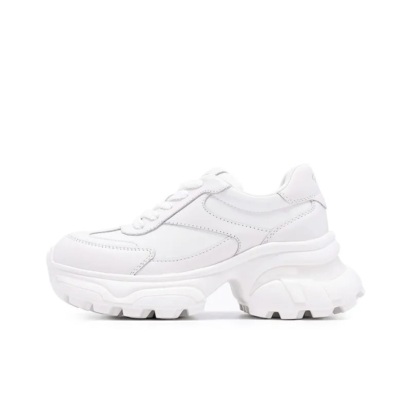 Satchi Anti Slip And Wear Resistant Lightweight Low Top Chunky Sneakers Women's White-0