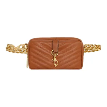 REBECCA MINKOFF Edie Genuine Leather Fanny Pack Women's Caramel Brown