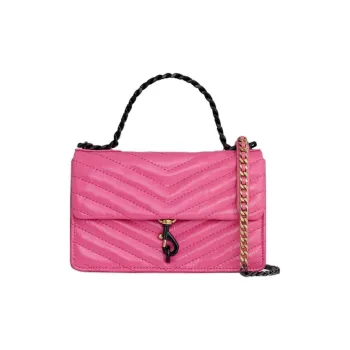 REBECCA MINKOFF Edie Genuine Leather Handbag Shoulder Bag Crossbody Bag Mini Women's Bright Pink