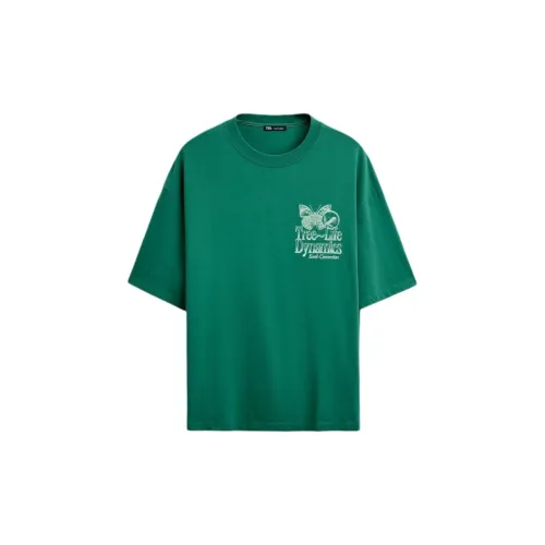 ZARA T-Shirts Men Green