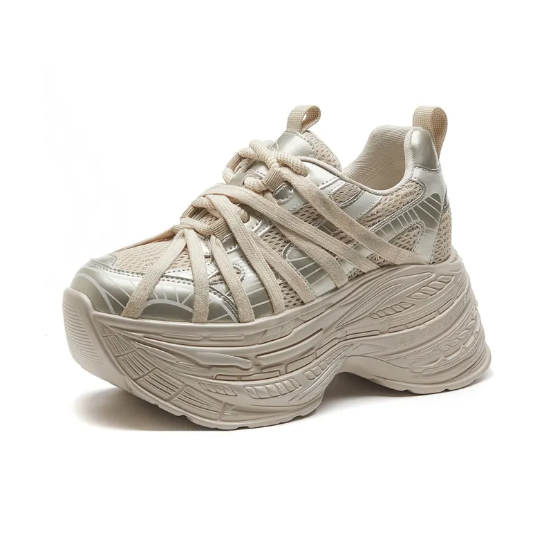 CARDANRO Small-sized Sky Vegetables Low-Top Platform Height Increasing 10cm Chunky Sneakers Women's-11
