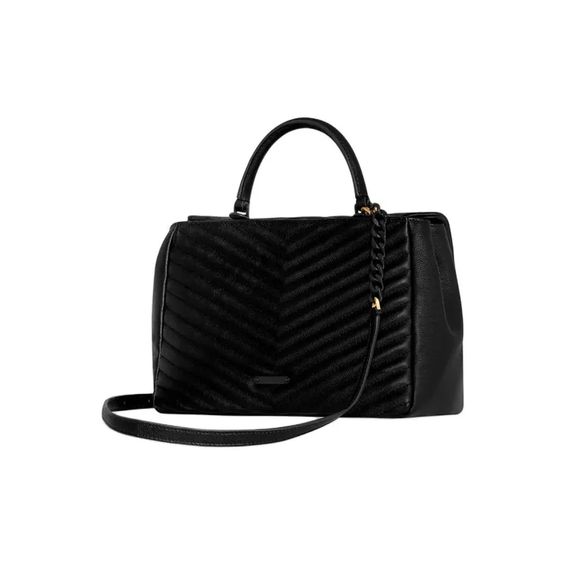 REBECCA MINKOFF Edie Genuine Leather Portable Crossbody Bag Shoulder Bag Large Size Women's Black-1