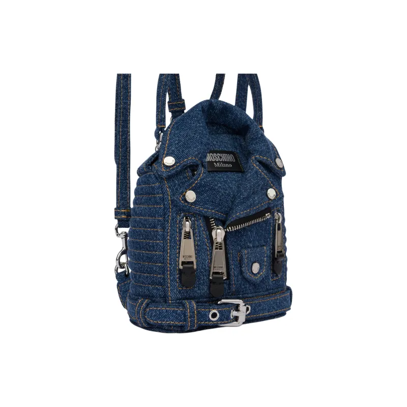 MOSCHINO Cotton Backpack Mini Women's Blue-1