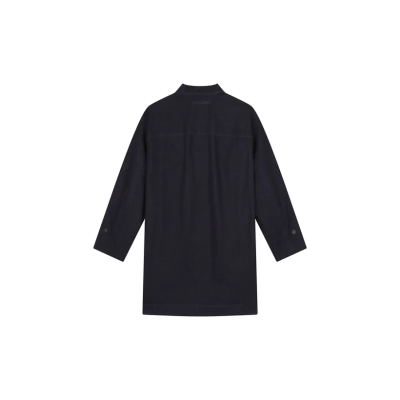 CROQUIS Trench Coat Men Navy Blue Denim-1