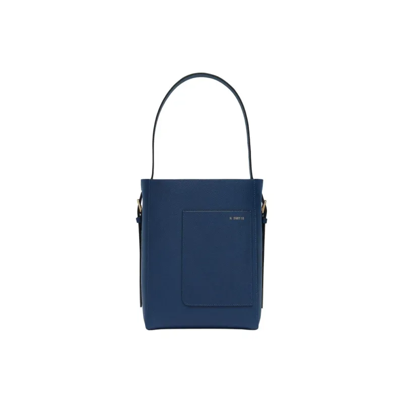 Valextra Calfskin Bucket Handbag Shoulder Bag Mini Women's Sapphire Blue-0