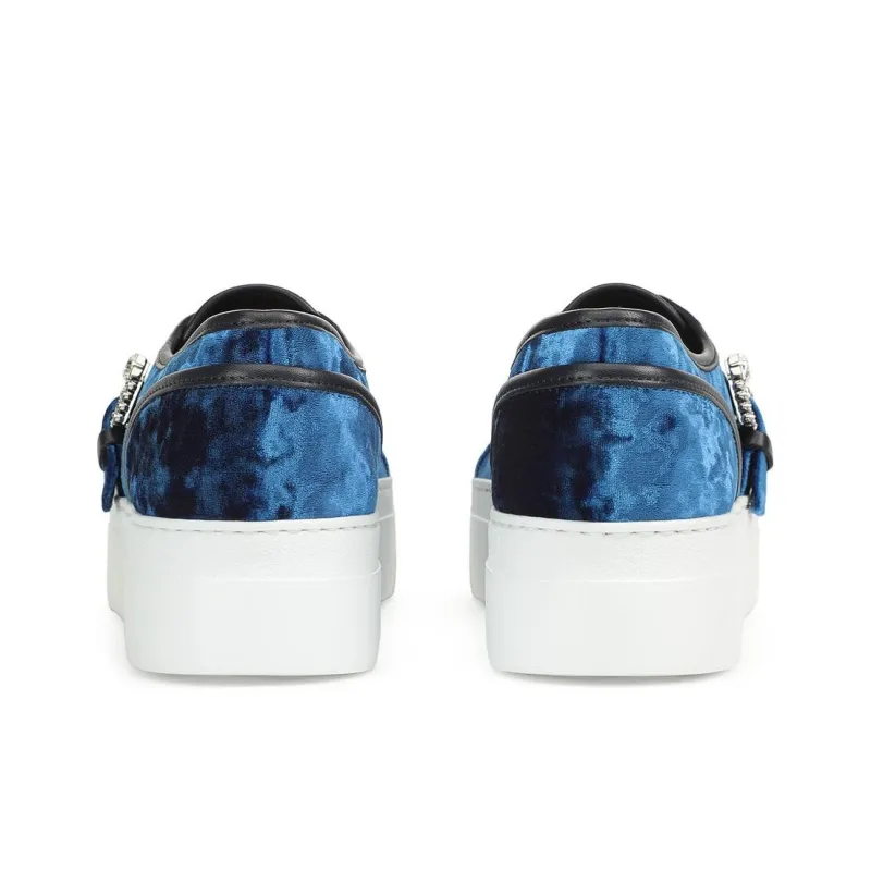 SERGIO ROSSI SR Twenty Low-Top Skateboard Shoes Women's Blue-4