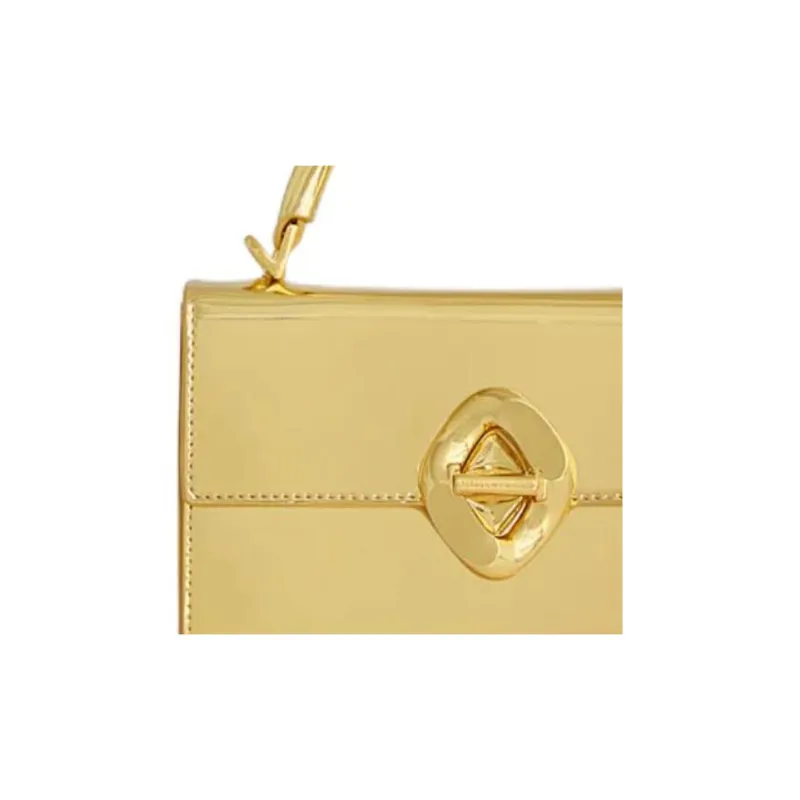 REBECCA MINKOFF Leather Handbag Shoulder Bag Crossbody Bag Mini Women's Gold-3