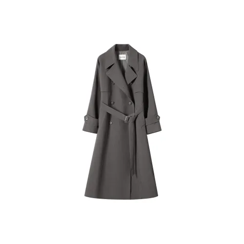 MOSIIMORII Trench Coats Women's Gray Gray