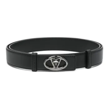 Valentino Calfskin Leather Belts Men Black 3cm