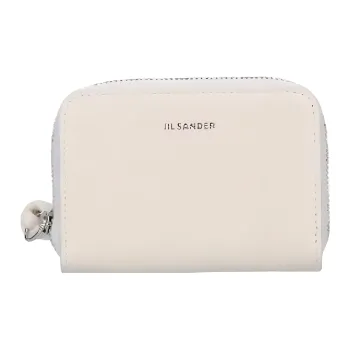 JIL SANDER Calfskin Wallet Small Size Women's Ecru