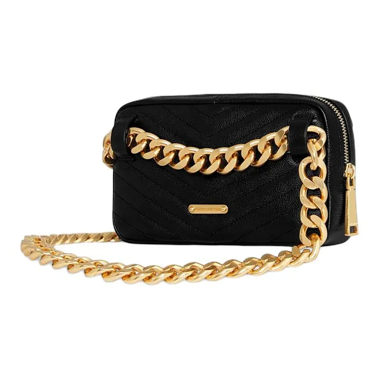 REBECCA MINKOFF Genuine Leather Fanny Pack Women's Black-1