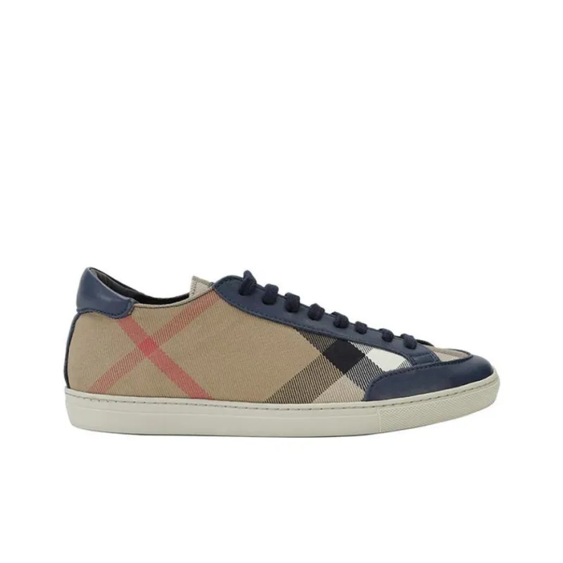 Burberry Stylish Skateboarding Shoes Women's Blue Brown-1