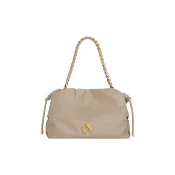 REBECCA MINKOFF Genuine Leather Handbag Shoulder Bag Women's Oyster Gray