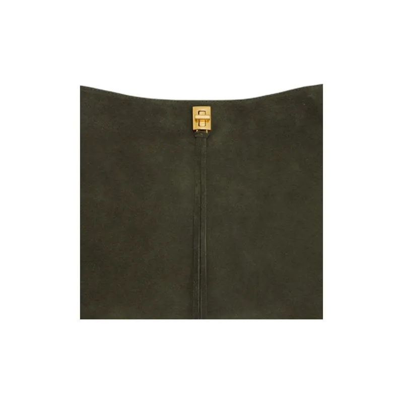 REBECCA MINKOFF Suede Leather Crossbody Bag Shoulder Bag Women's Moss Green-3