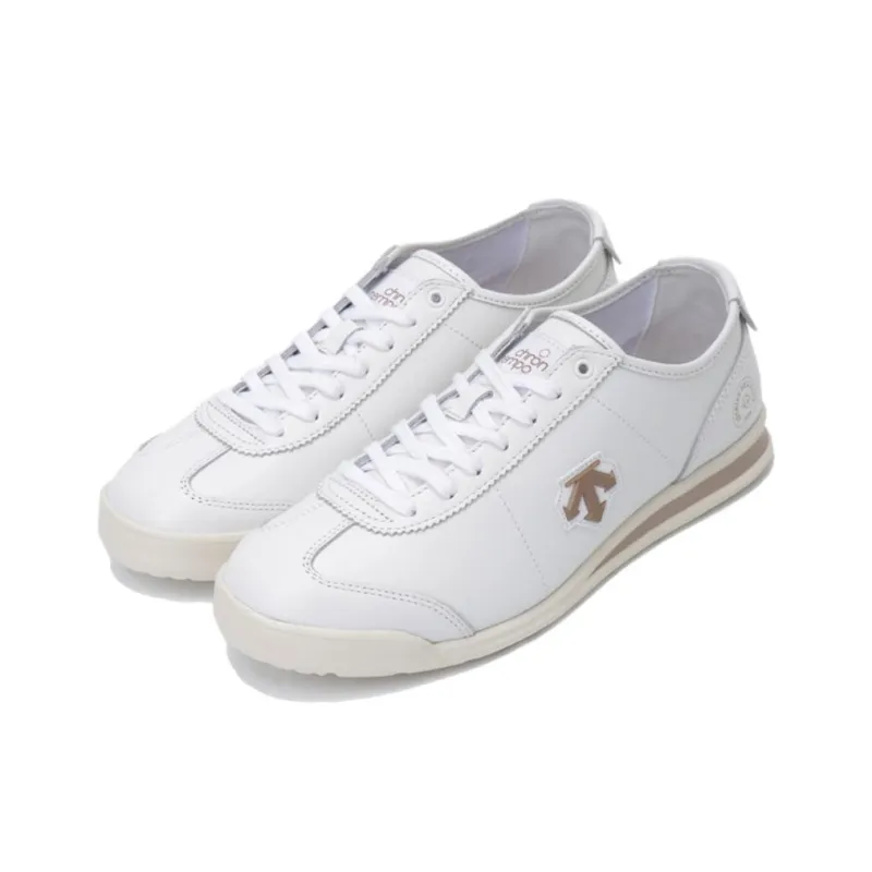 DESCENTE Crontempo Slip-Resistant Low-Top Running Shoes Unisex White Brown-2