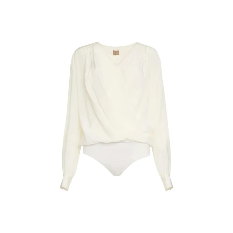 HUGO BOSS Pleated Silk Bodysuit-0