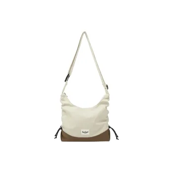 Art Traces Nylon Athleisure Versatile Color Blocking Shoulder Bag Crossbody Bag Medium Size Women's Cream Coffee