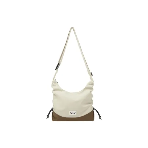 Art Traces Nylon Athleisure Versatile Color Blocking Shoulder Bag Crossbody Bag Medium Size Women's Cream Coffee