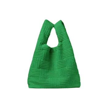 Bottega Veneta Towel Fabric Handbag Regular Unisex Green
