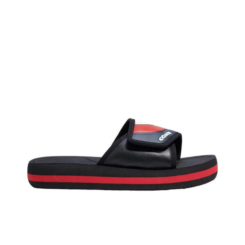 COACH EVA Slip Resistant Slide Slippers Men's Black Red-1