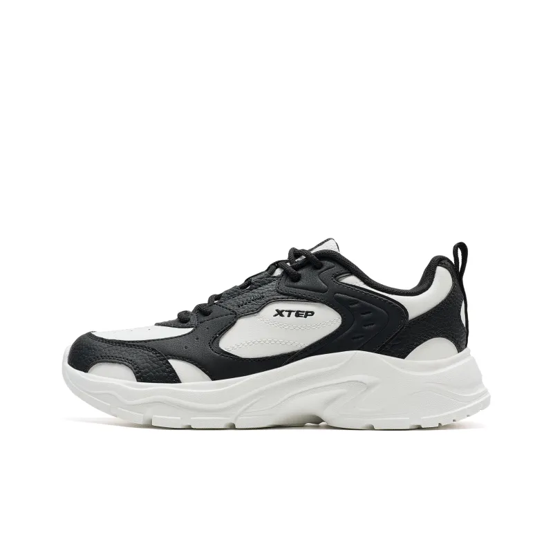 XTEP Anti Slip And Wear Resistant Water Resistant Low Top Casual Shoes Women's Sail White Black-0