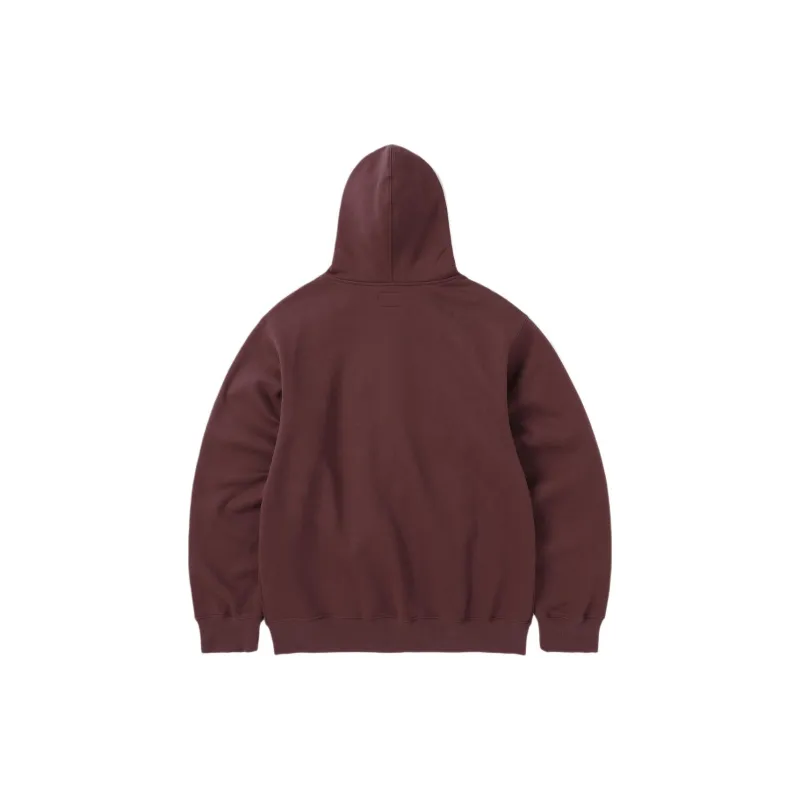 Thisisneverthat FW24 DSN Logo Zip Up Hoodie Sweatshirt Unisex Burgundy Red-1