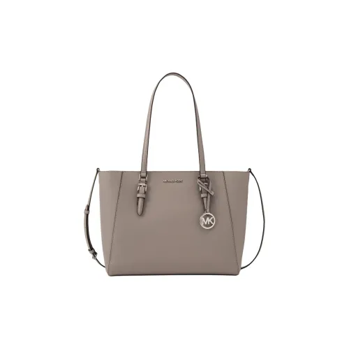 MICHAEL KORS Cow Leather Tote 1990s Bag, Shopping Bag, Shoulder Bag, Crossbody Bag, Handbag Large Size Women's Pearl Gray