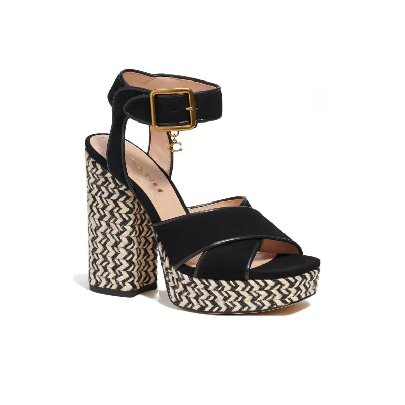 COACH Nelly Strap Sandals Women's Black-2