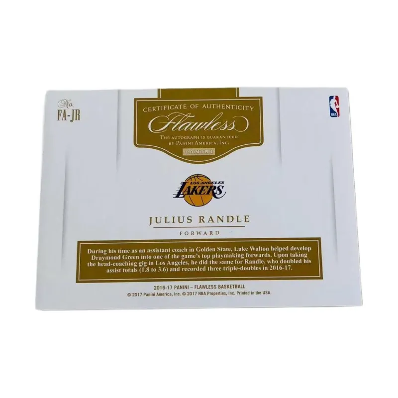 PANINI 16 17 Lakers Randle Portable Signature Gold Edition Julius Randle Player Card Product Access Sports Cards 1 Pc-1