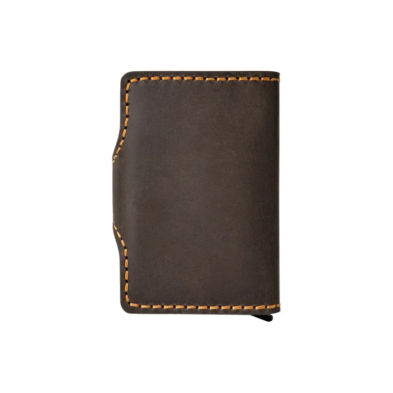 COTECi Top Grain Cow Leather Card Holder Small Size Unisex Black/Brown/Coffee-13