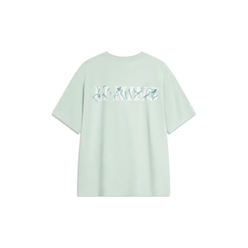 LiNing Chinese Culture Series T Shirt Unisex Light Moss Blue-1