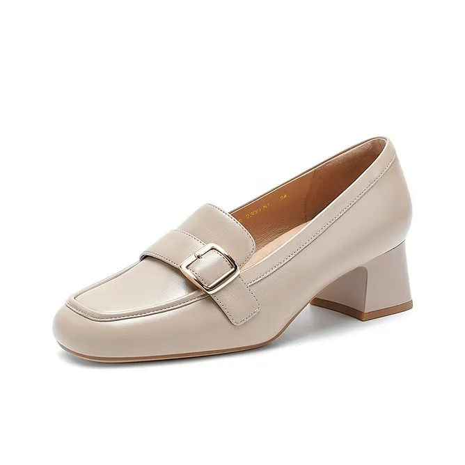 HARSON Loafers Women's Beige Apricot/Dark Coffee-1