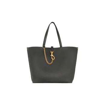 REBECCA MINKOFF Genuine Leather Tote Bag Shopping Bag Handbag Large Size Women's Gray