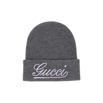 GUCCI Logo Embroidered Turn-Up Brim Beanie