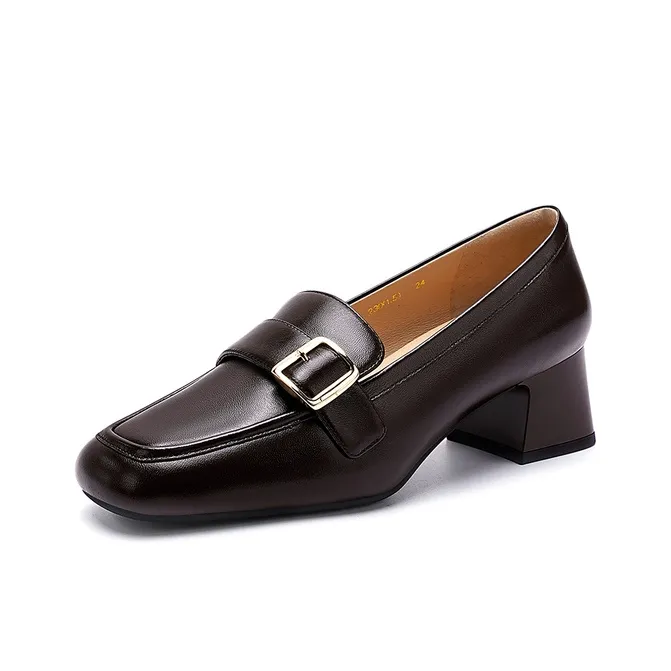 HARSON Loafers Women's Beige Apricot/Dark Coffee-6