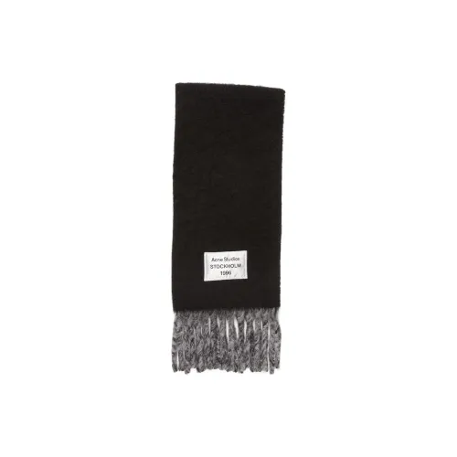 Acne Studios Fringed Logo Scarf