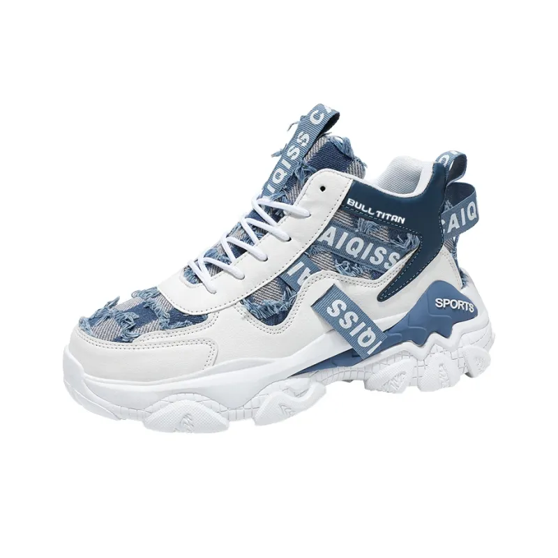 GONG NIU JU REN Anti-Slip Wear-Resistant High-Top Chunky Sneakers Unisex-2