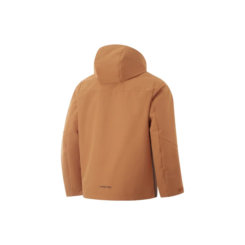 LiNing Variety Training Collection Windproof And Waterproof Abrasion Resistant Windbreaker Jacket Men Amber Brown-1