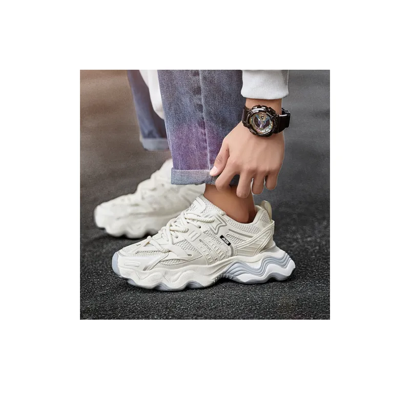 JKEM Cushioned Slip Resistant Abrasion Resistant Low Top Chunky Sneakers Men-14