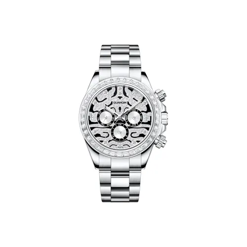 GUANQIN GUANQIN GJ16409 Automatic Mechanical Movement Stainless Steel Watchband Watch Men White Dial