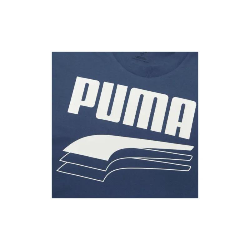 PUMA Rebel Bold T Shirt Men's Dark Denim Blue-2