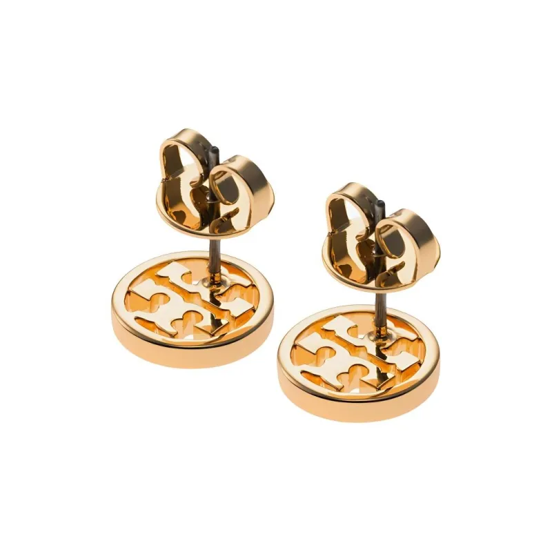 TORY BURCH Miller Double T Logo Plaque Stud Earrings-1