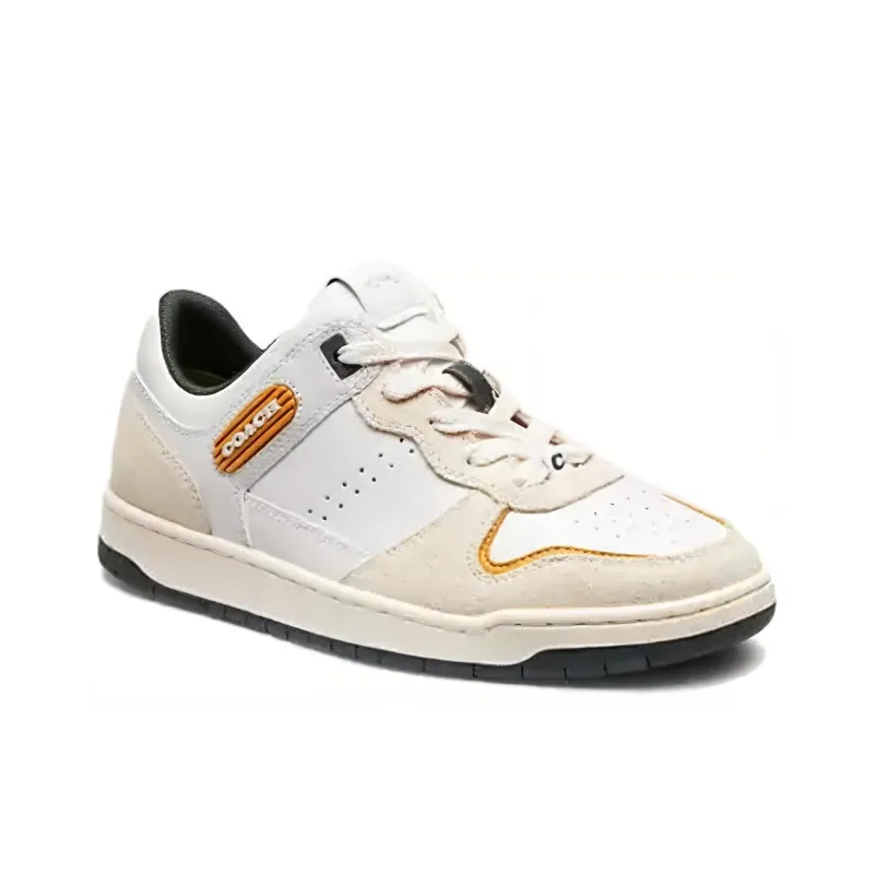 COACH C201 Low Top Skateboard Shoes Women's White-2