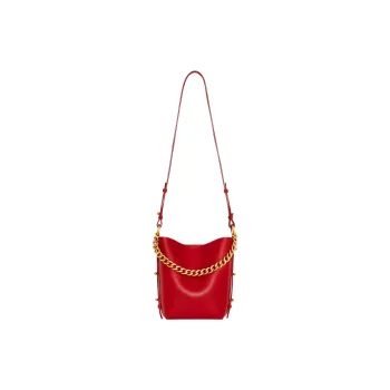 REBECCA MINKOFF Genuine Leather Bucket Bags Shoulder Bag Crossbody Bag Small Size Women's Red