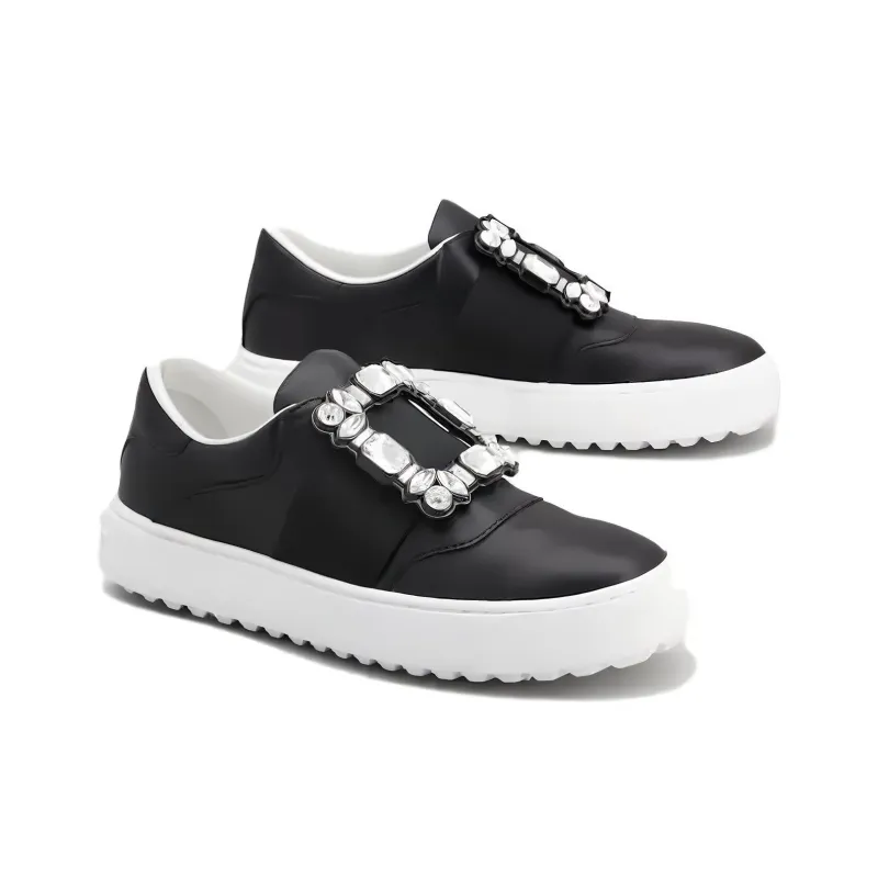 Roger Vivier Low Top Skateboard Shoes Women's Black-1